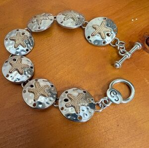 Periwinkle by Barlow Sand Dollar & Starfish Bracelet | Silver & Gold Tone